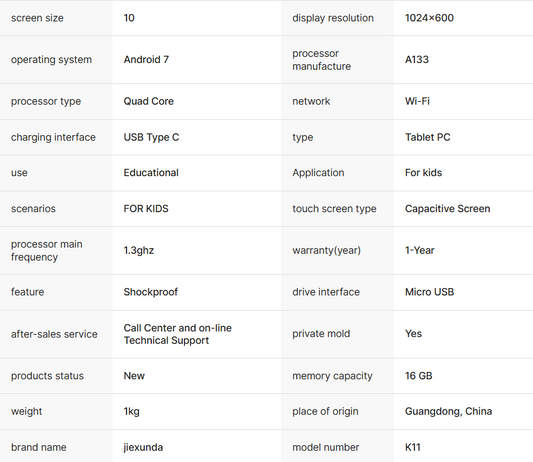 10" Android Kids Tablet