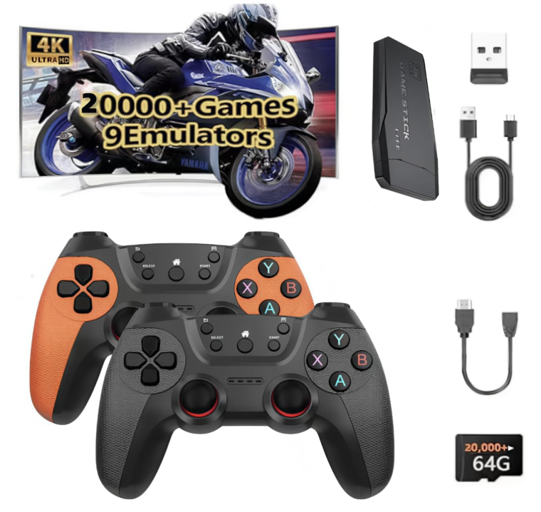 X2 PRO 128GB Retro Game Stick 4K Rechargeable Wireless Controller HD Games Player Arcade TV Home Video Game Console PK X2 Ultra