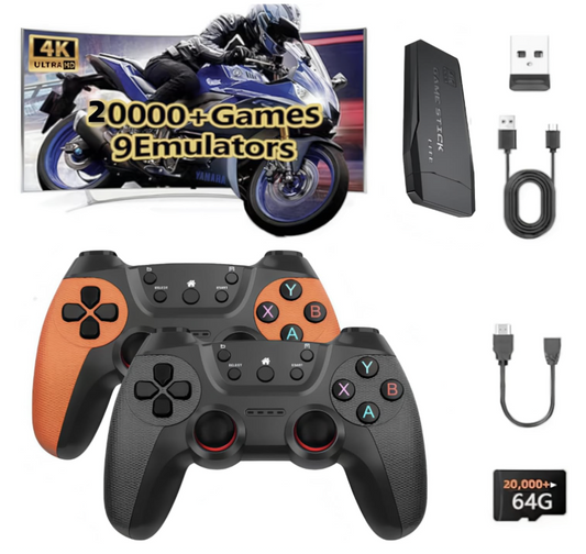 X2 PRO 128GB Retro Game Stick 4K Rechargeable Wireless Controller HD Games Player Arcade TV Home Video Game Console PK X2 Ultra