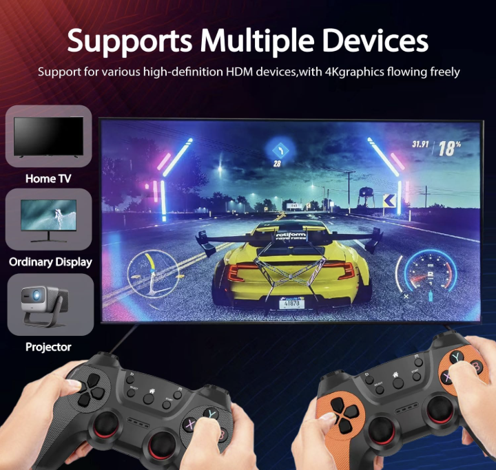 X2 PRO 128GB Retro Game Stick 4K Rechargeable Wireless Controller HD Games Player Arcade TV Home Video Game Console PK X2 Ultra